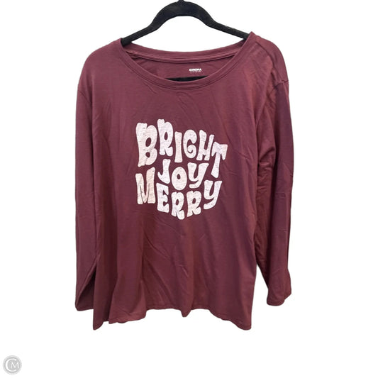 Top Long Sleeve By Sonoma In Maroon, Size: 2x