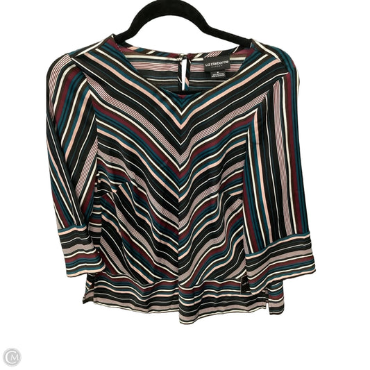 Top Long Sleeve By Liz Claiborne In Striped Pattern, Size: M