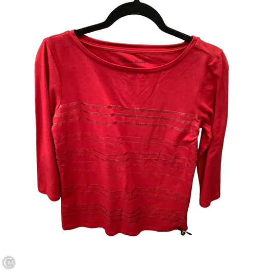 Top Long Sleeve By Rebecca Malone In Red, Size: M