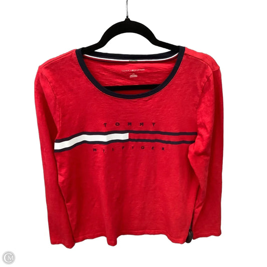 Top Long Sleeve By Tommy Hilfiger In Red, Size: L