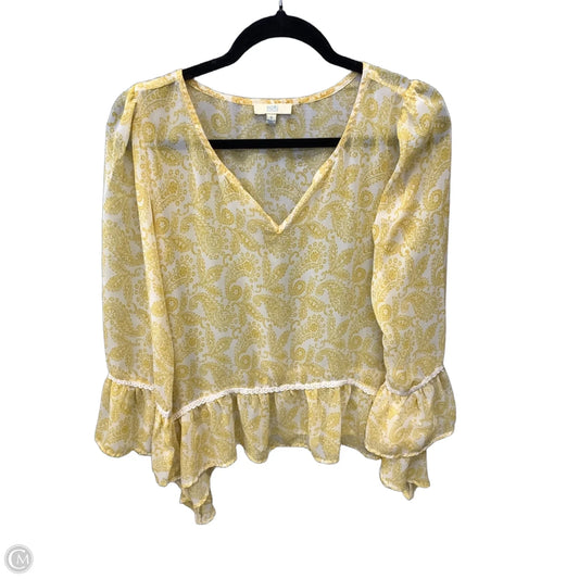 Top Long Sleeve By Kori America In Yellow, Size: S