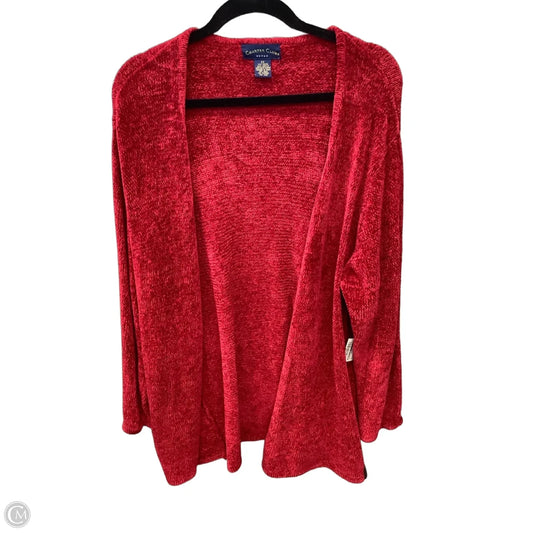 Sweater Cardigan By Charter Club In Red, Size: 2x