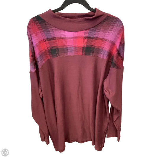 Top Long Sleeve By Cuddl Duds In Maroon, Size: 3x
