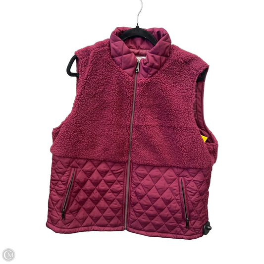 Vest Faux Fur & Sherpa By Christopher And Banks In Maroon, Size: Xl