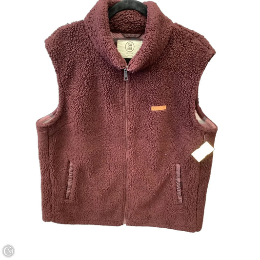 Vest Faux Fur & Sherpa By Sage In Maroon, Size: Xl