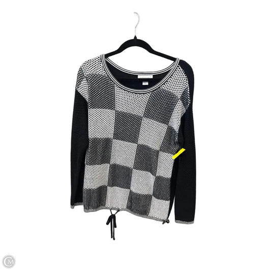 Top Long Sleeve By Christopher And Banks In Black & White, Size: L