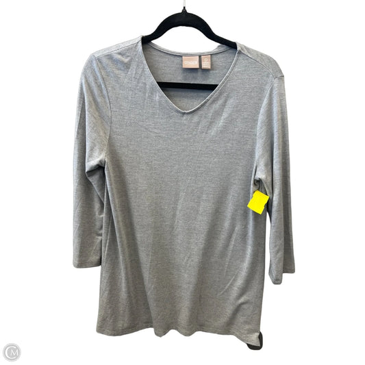 Top Long Sleeve By Chicos In Grey, Size: S
