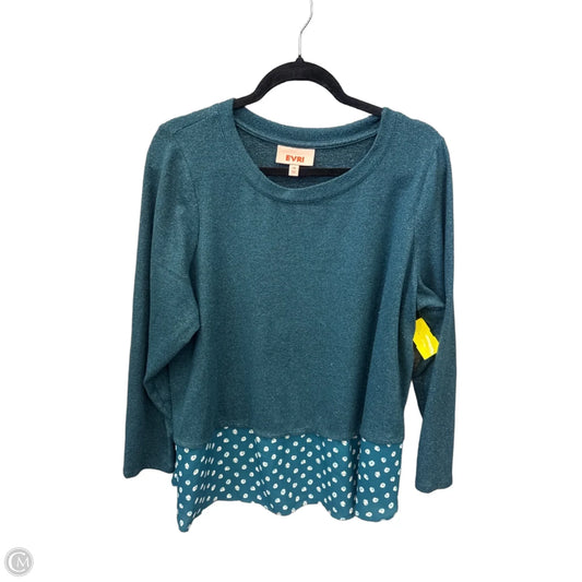 Top Long Sleeve By Evri In Green, Size: 1x