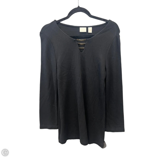 Tunic Long Sleeve By Chicos In Black, Size: S