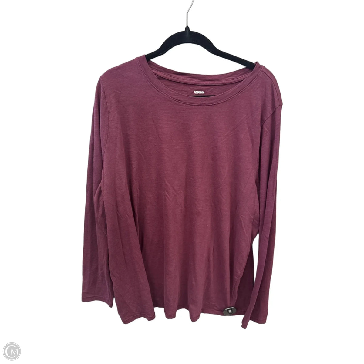 Top 3/4 Sleeve Basic By Sonoma In Maroon, Size: 2x