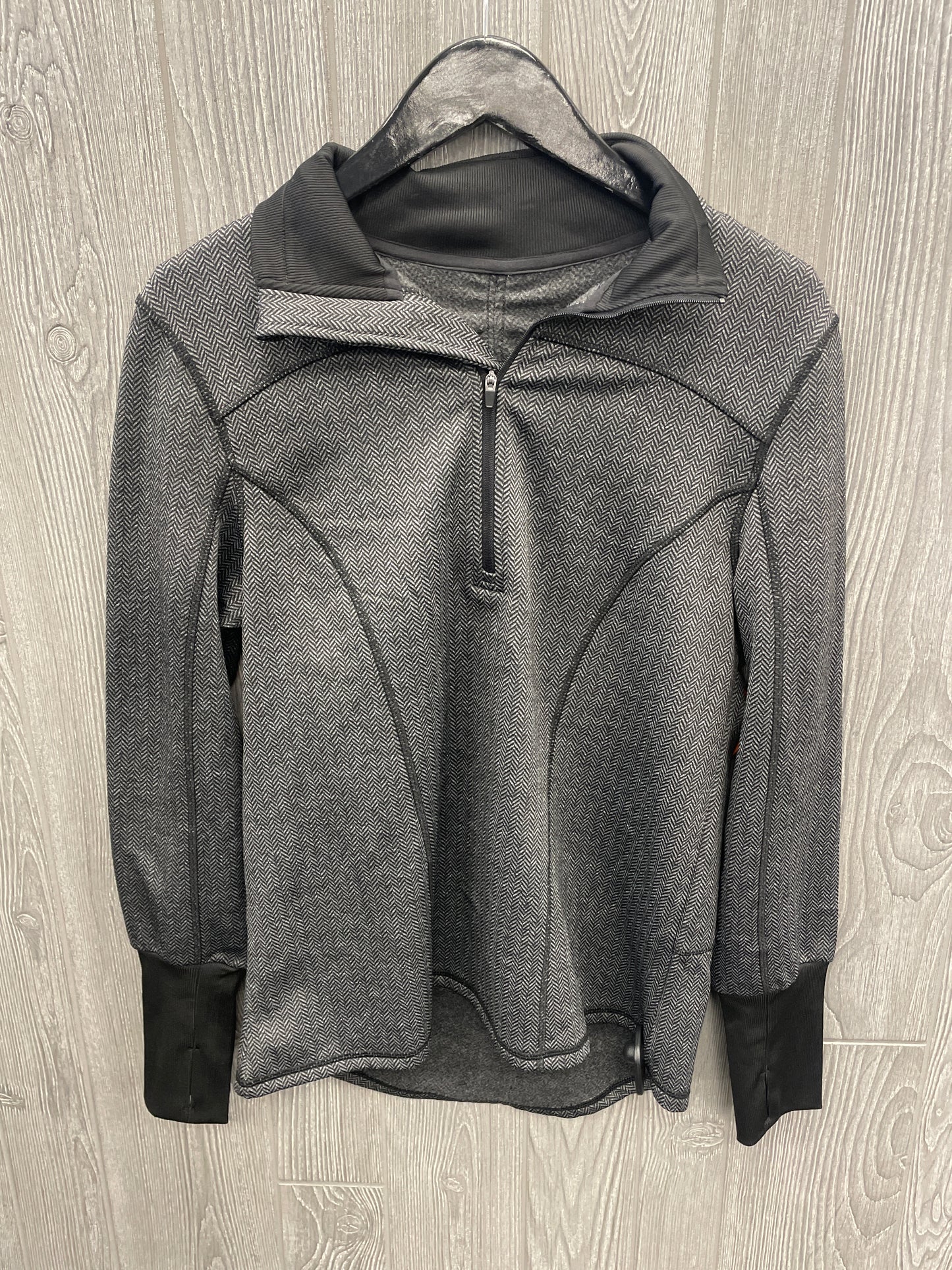 Athletic Sweatshirt Collar By Cmf In Black & Grey, Size: M