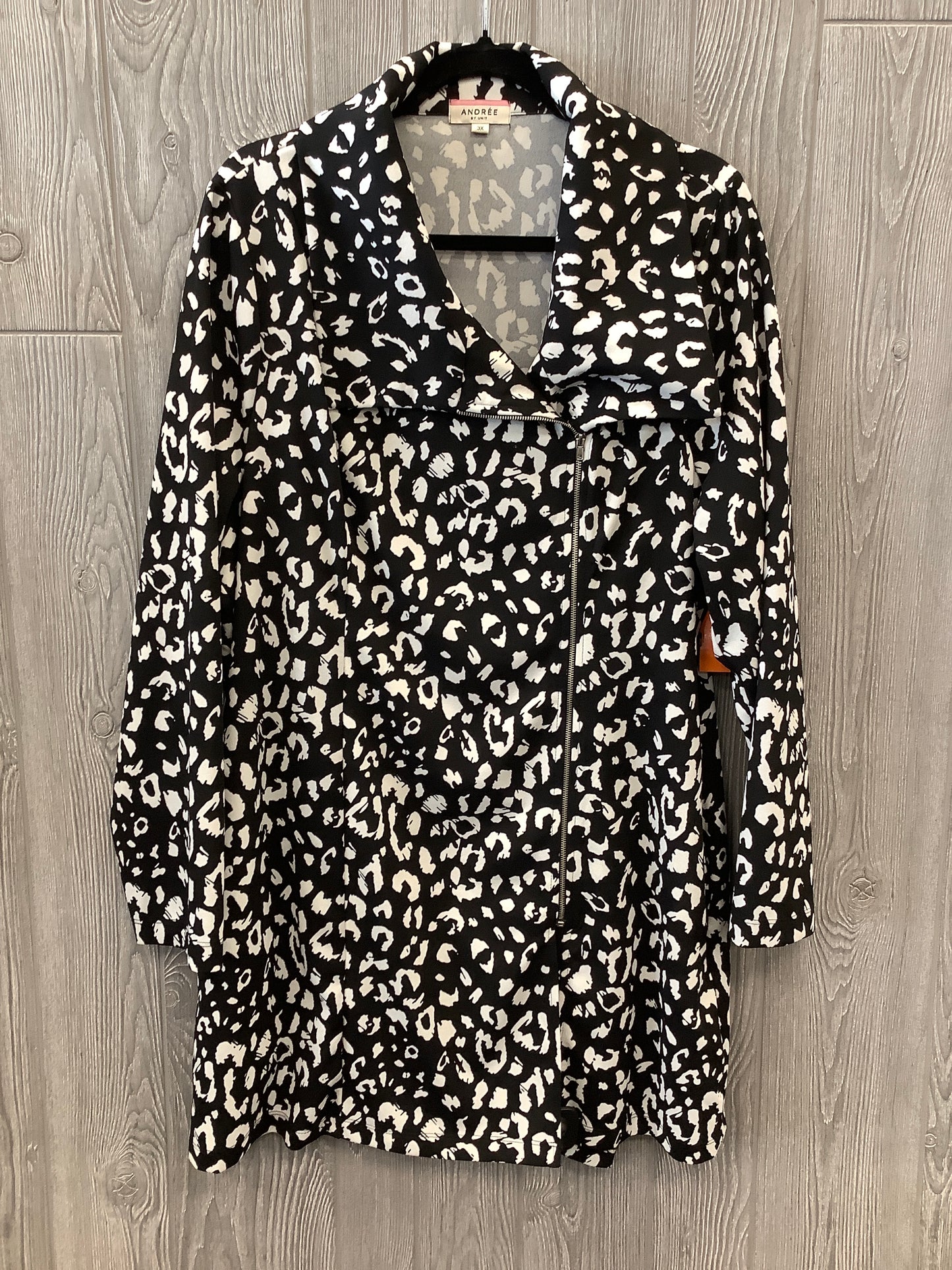 Jacket Moto By Andree By Unit In Animal Print, Size: 3x