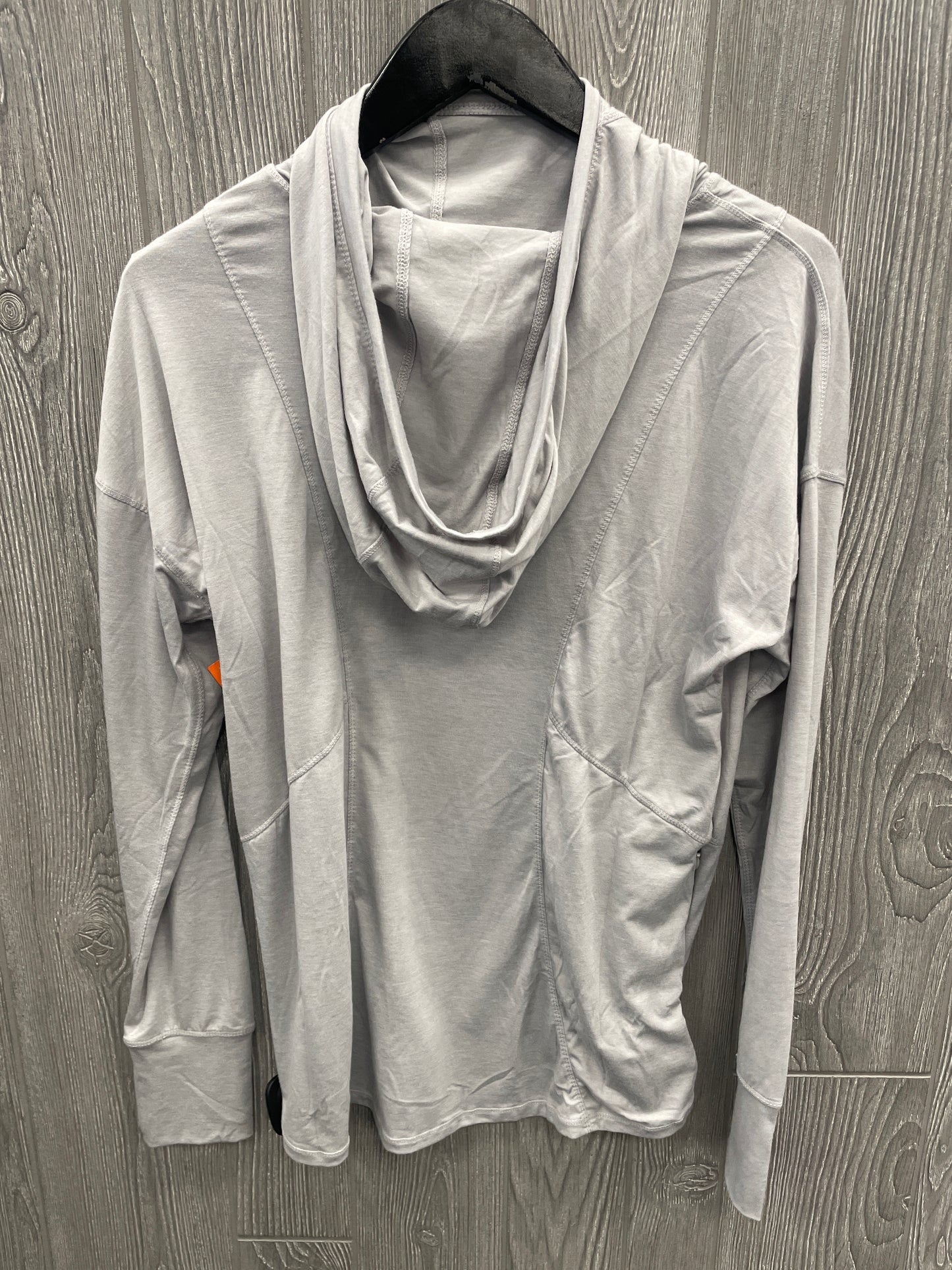 Athletic Top Long Sleeve Hoodie By 90 Degrees By Reflex In Grey, Size: M