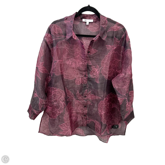 Top Long Sleeve By Dr2 In Purple, Size: L