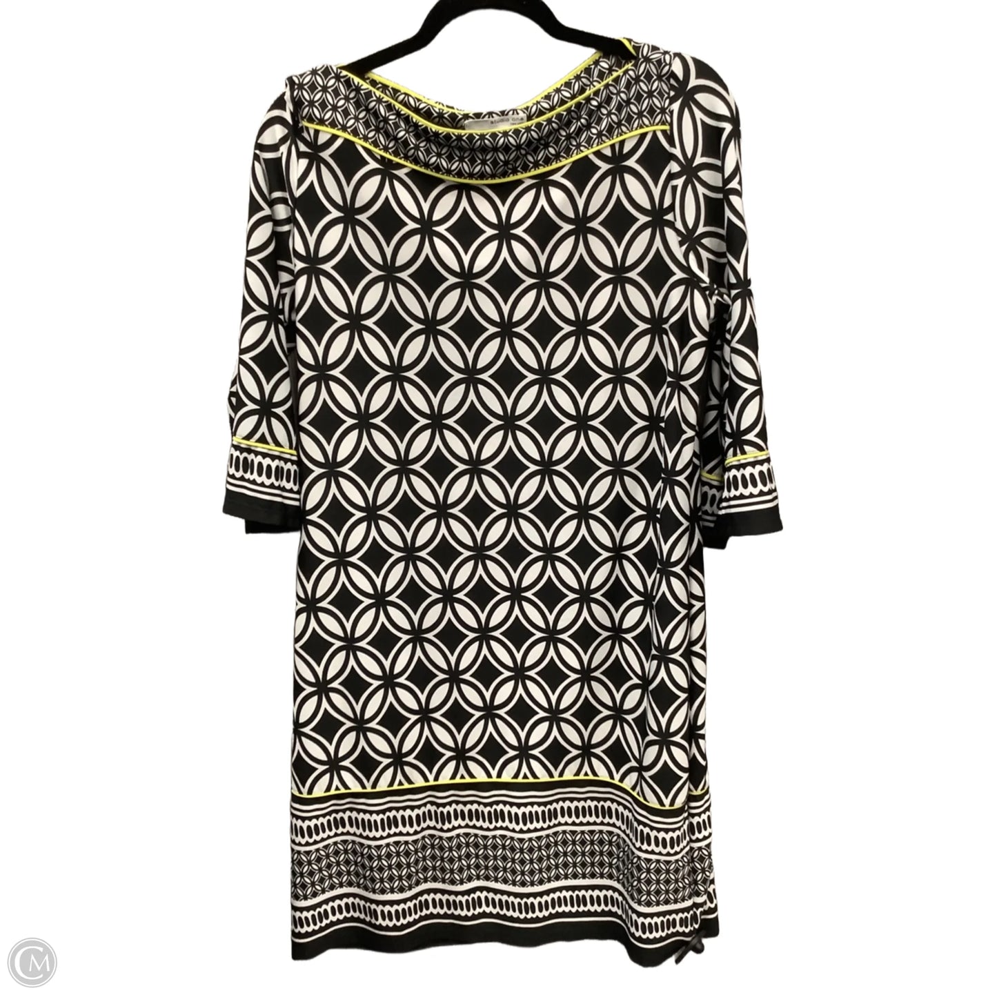 Dress Casual Midi By Studio 1 In Black & White, Size: L