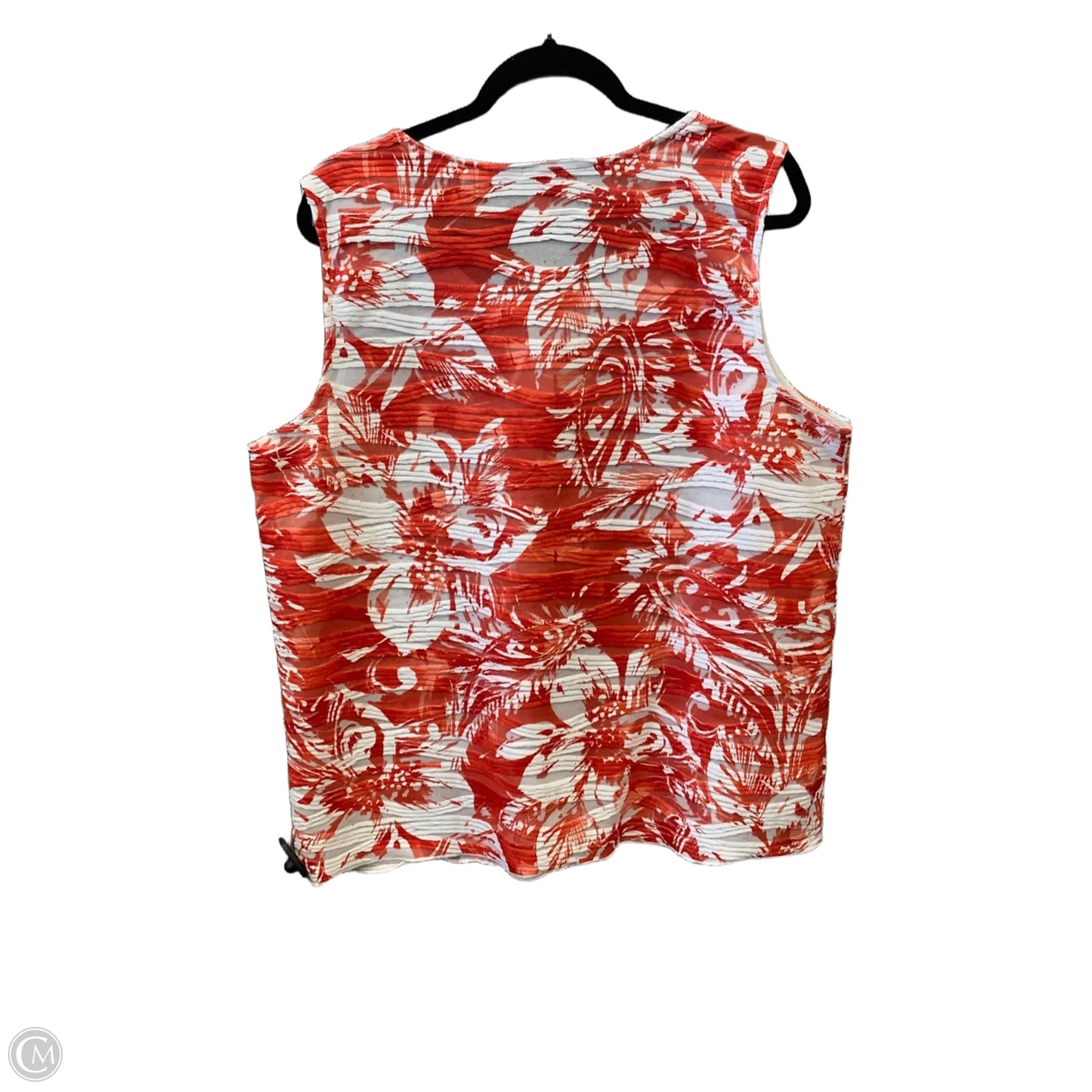 Top Sleeveless By Cj Banks In Red & White, Size: 1x