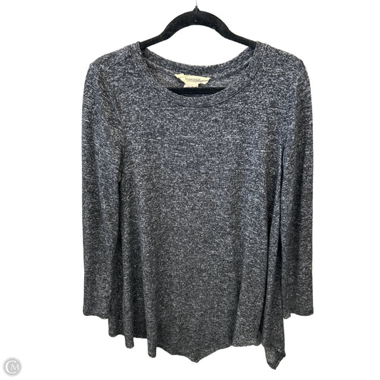 Top Long Sleeve By Workshop In Grey, Size: M