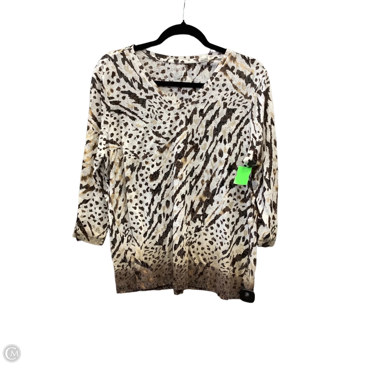 Top 3/4 Sleeve By Zenergy By Chicos In Brown, Size: Xl