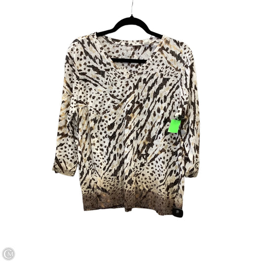 Top 3/4 Sleeve By Zenergy By Chicos In Brown, Size: Xl