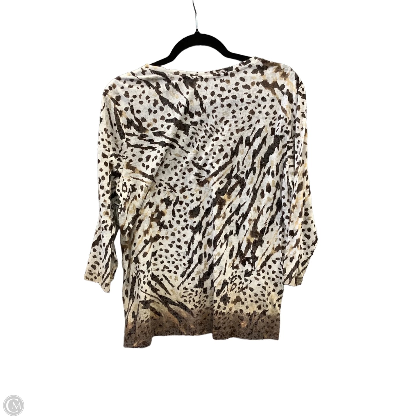 Top 3/4 Sleeve By Zenergy By Chicos In Brown, Size: Xl