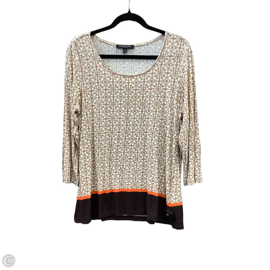 Top 3/4 Sleeve By Jones New York In Brown, Size: M