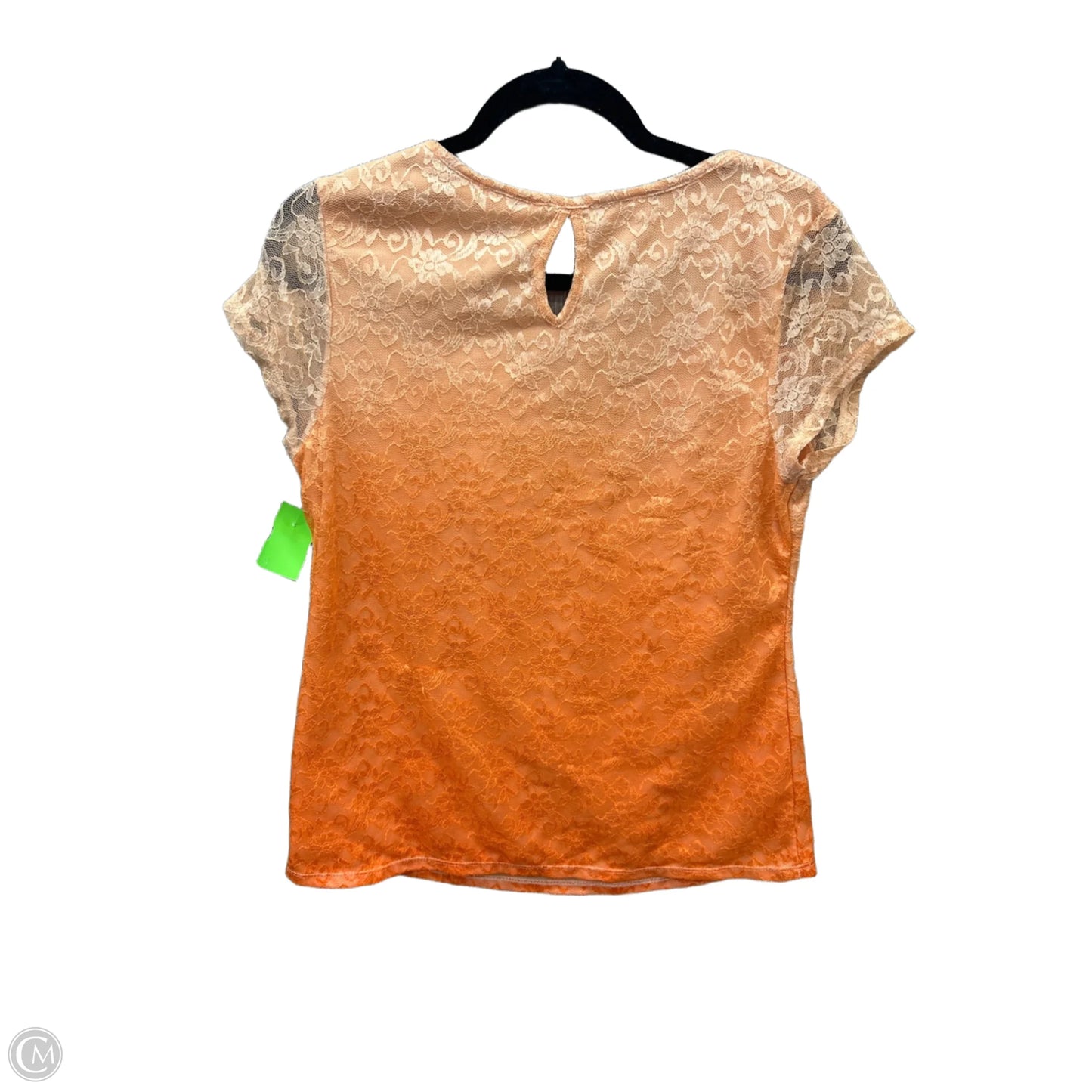 Top Short Sleeve By Cato In Orange, Size: L