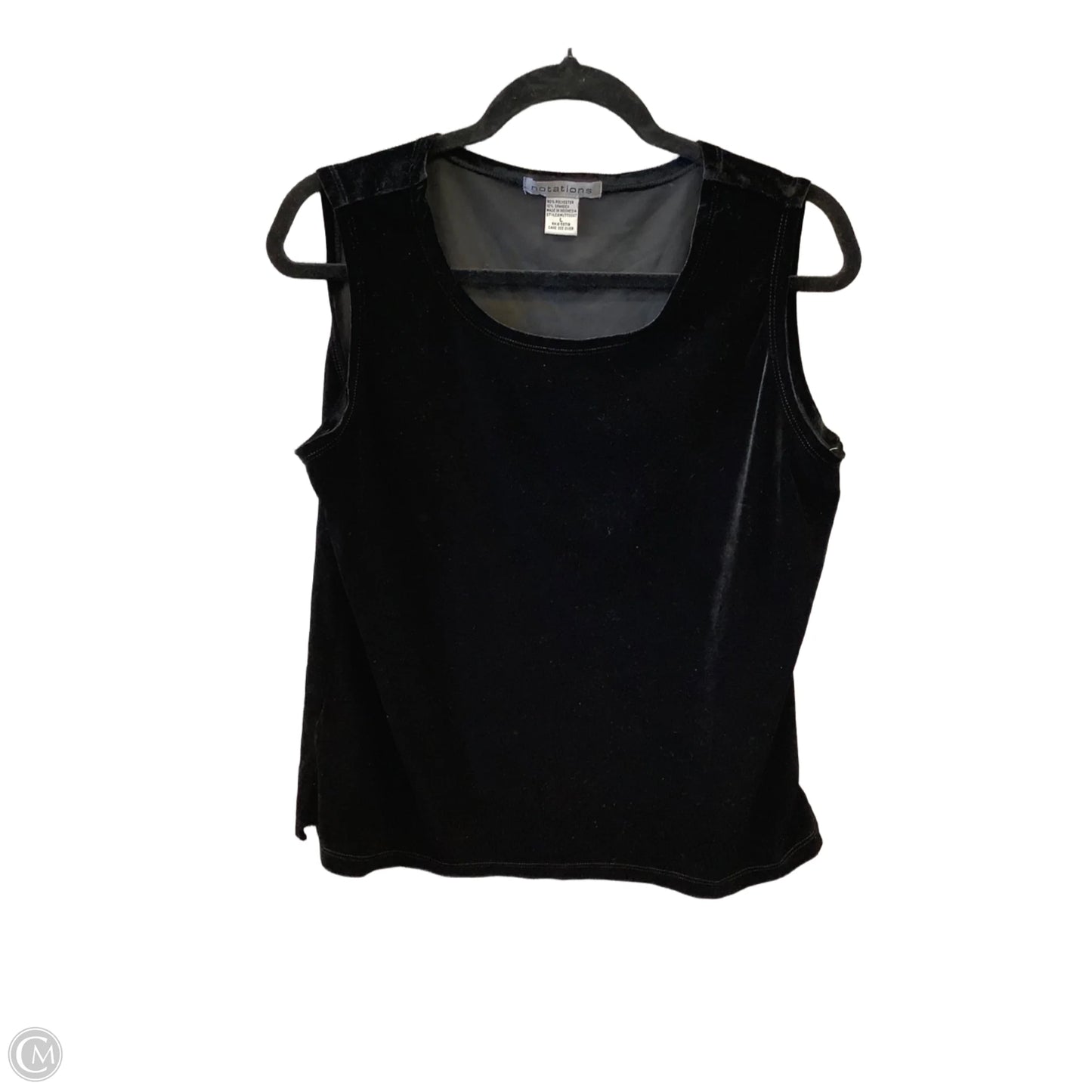 Top Sleeveless By Notations In Black, Size: L