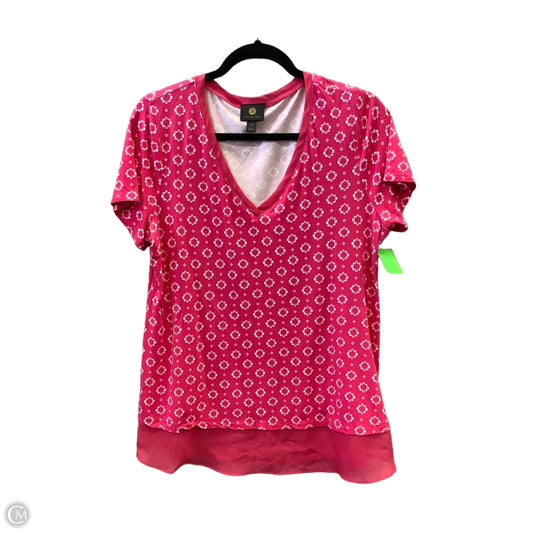 Top Short Sleeve By Jm Collections In Pink, Size: M