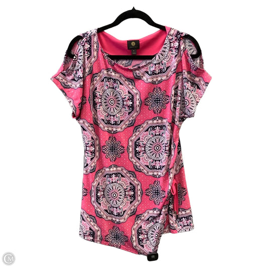 Top Short Sleeve By Jm Collections In Pink, Size: M