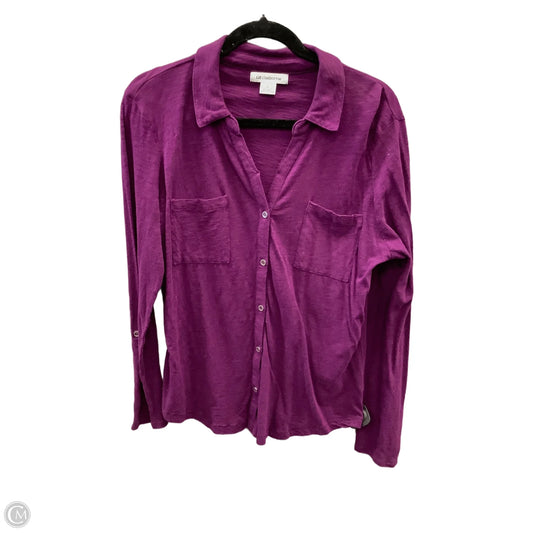 Top 3/4 Sleeve By Liz Claiborne In Purple, Size: Xl