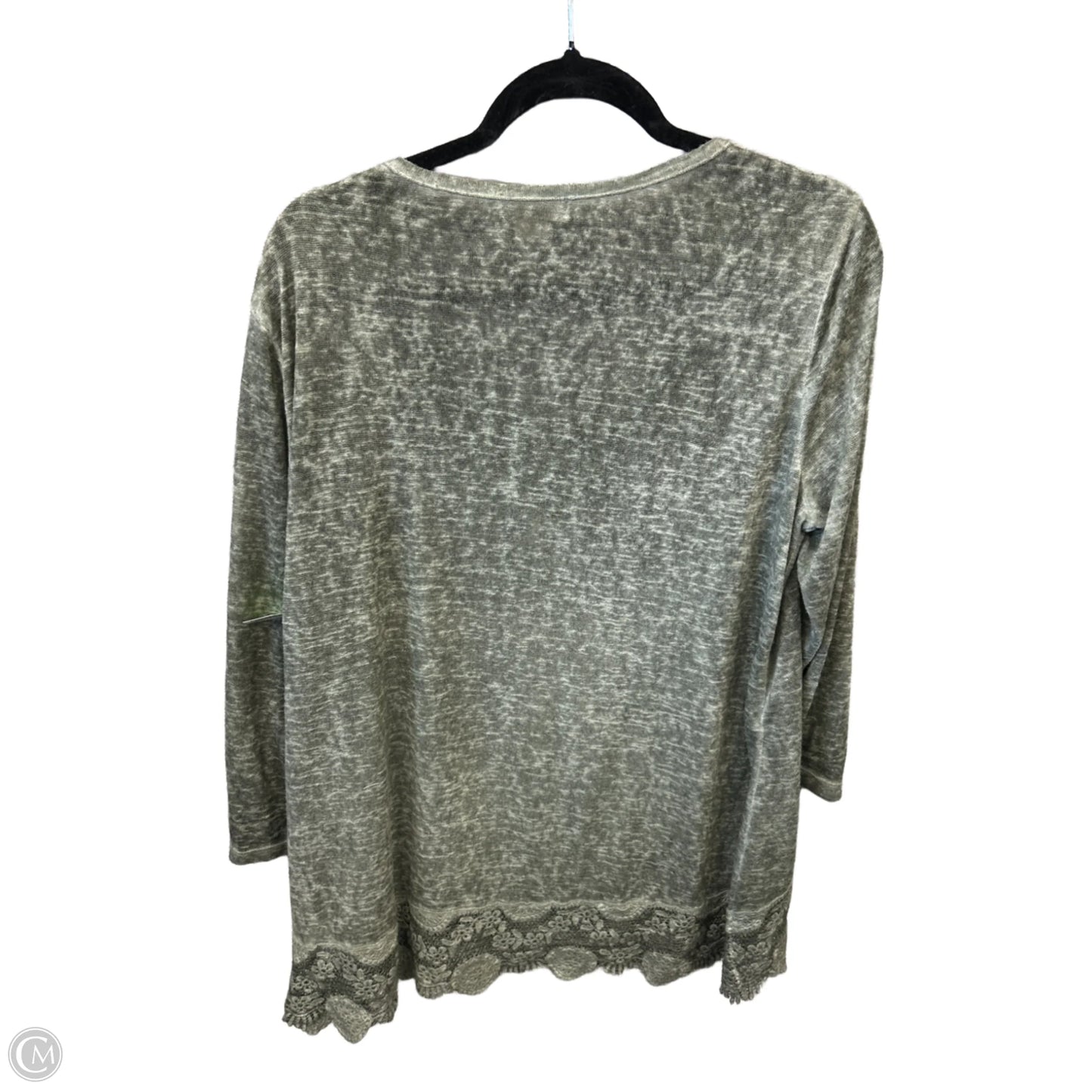 Top Long Sleeve By Style And Co Collection Women In Green, Size: L