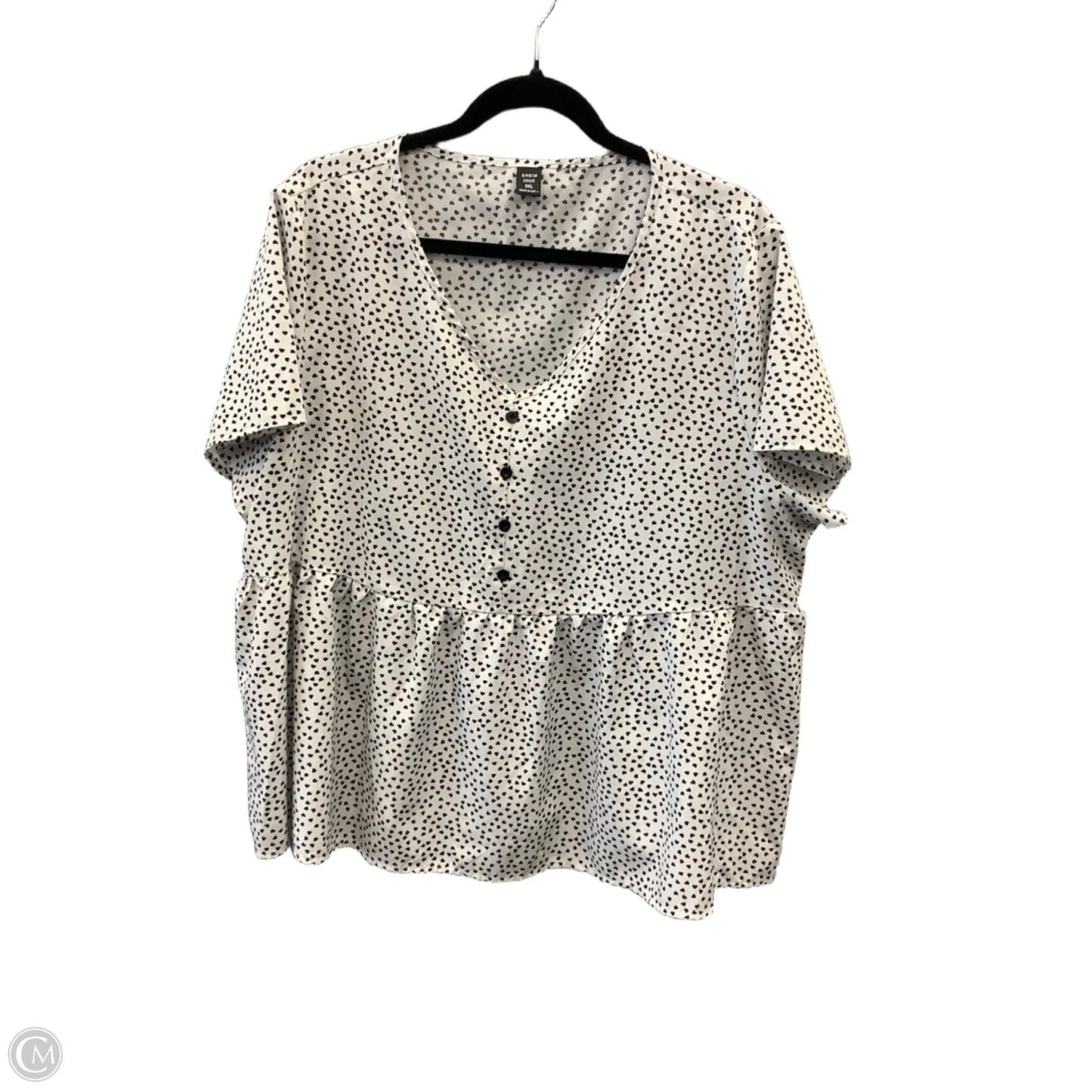 Top Short Sleeve By Shein In Black & White, Size: 3x