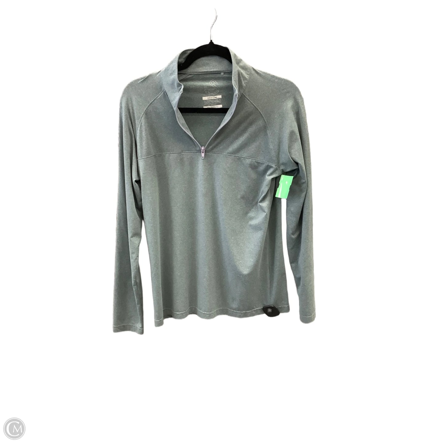Athletic Top Long Sleeve Collar By Clothes Mentor In Grey, Size: M