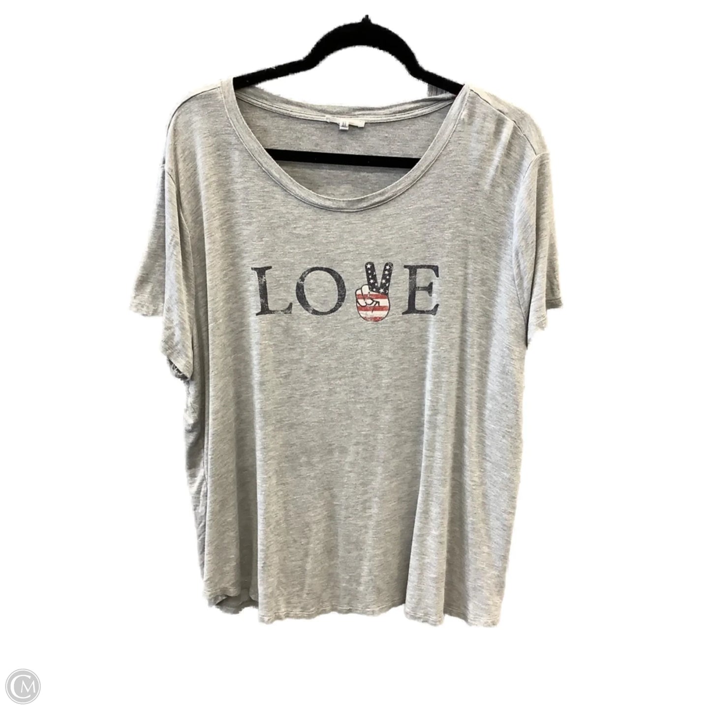 Top Short Sleeve By Maurices In Grey, Size: Xxl