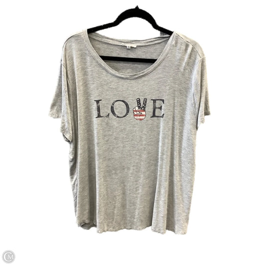 Top Short Sleeve By Maurices In Grey, Size: Xxl