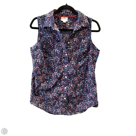 Blouse Sleeveless By St Johns Bay In Red & White, Size: M