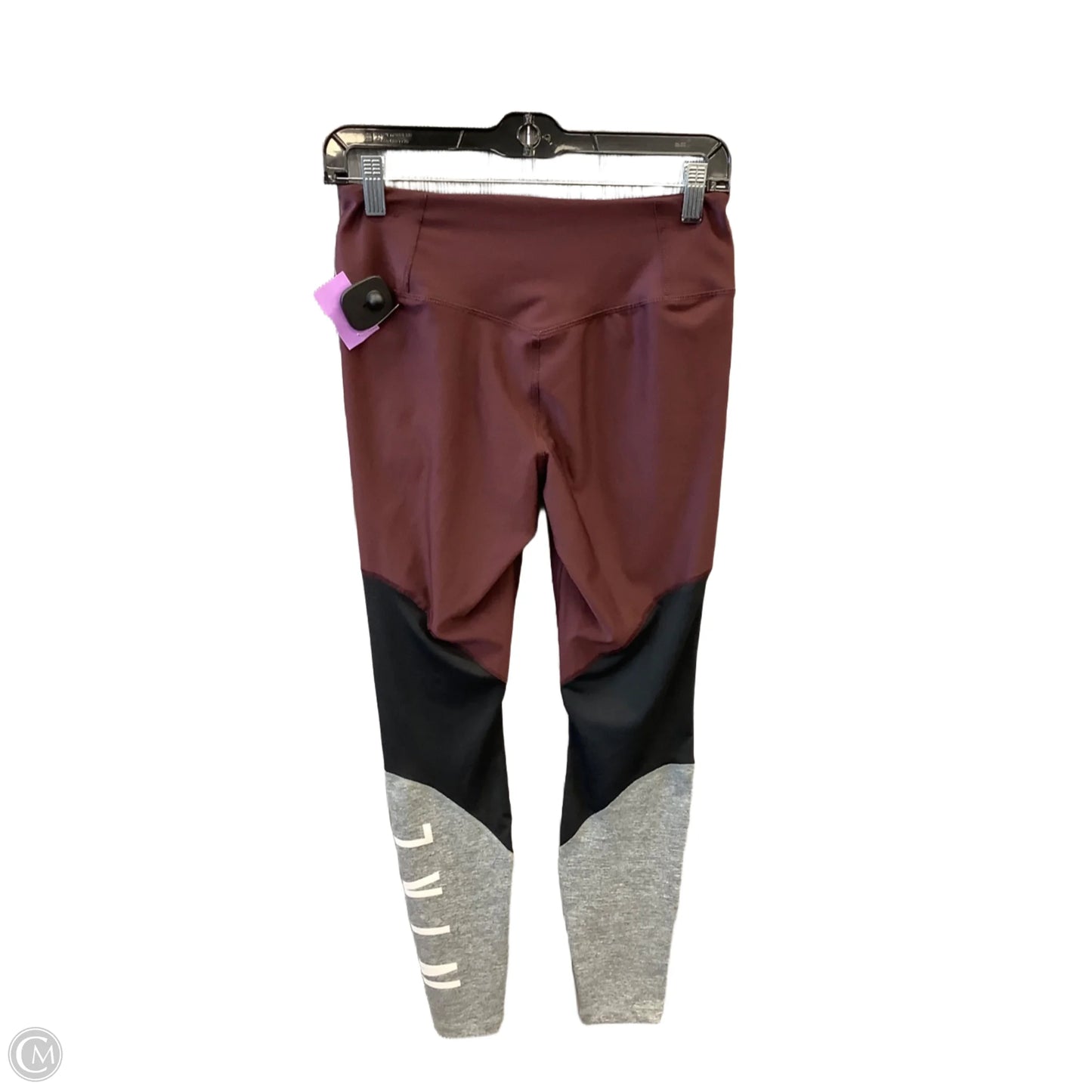 Athletic Leggings By Nike In Maroon, Size: M