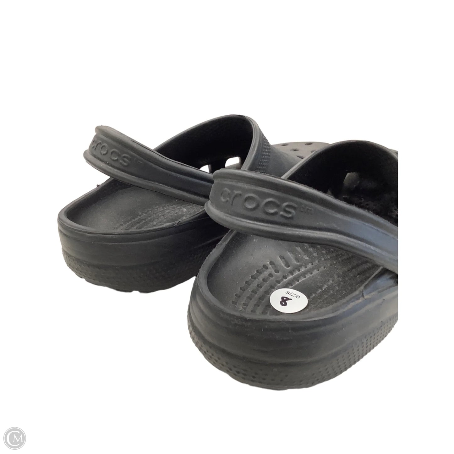 Sandals Flats By Crocs In Black, Size: 8