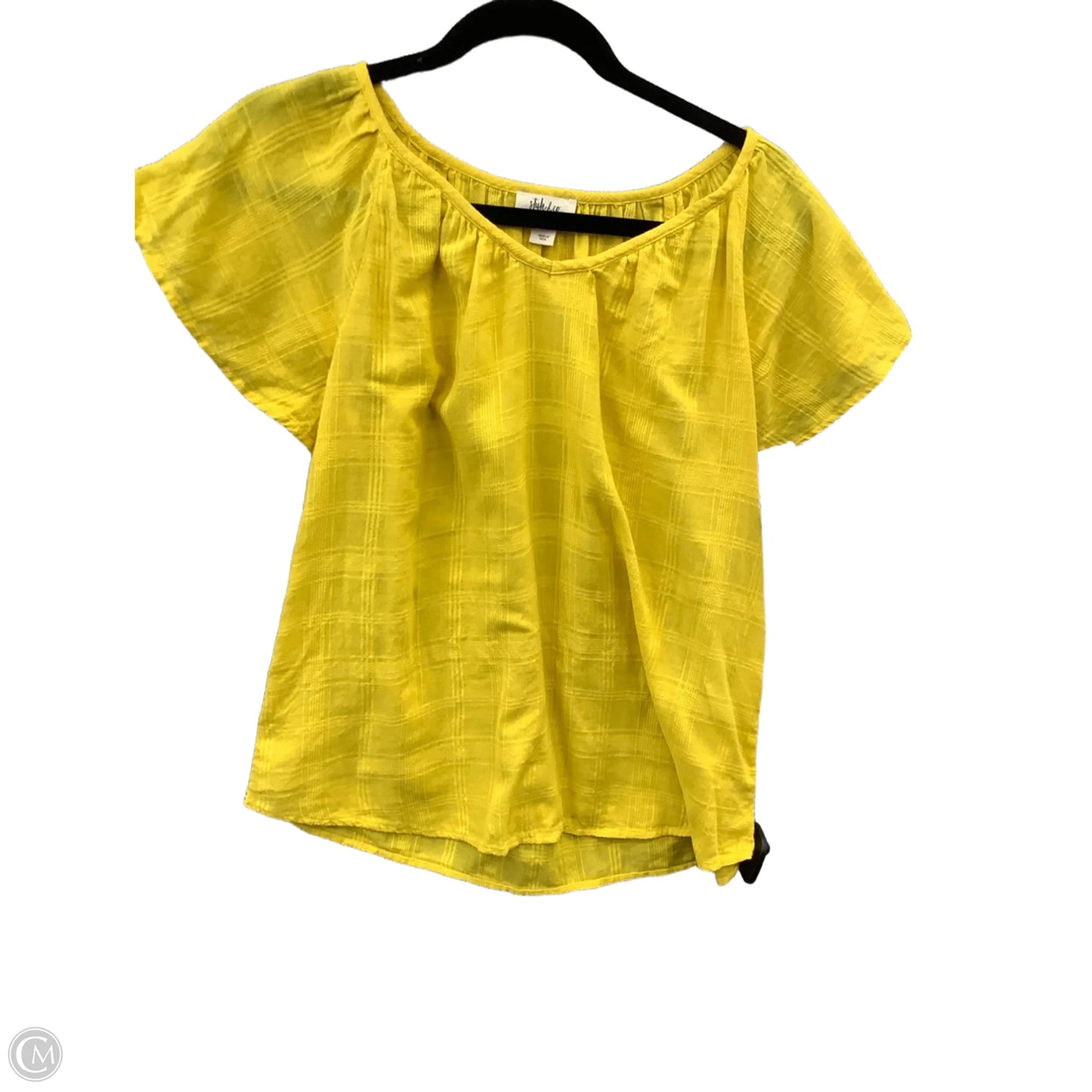 Blouse Short Sleeve By Style And Co Collection Women In Yellow, Size: S
