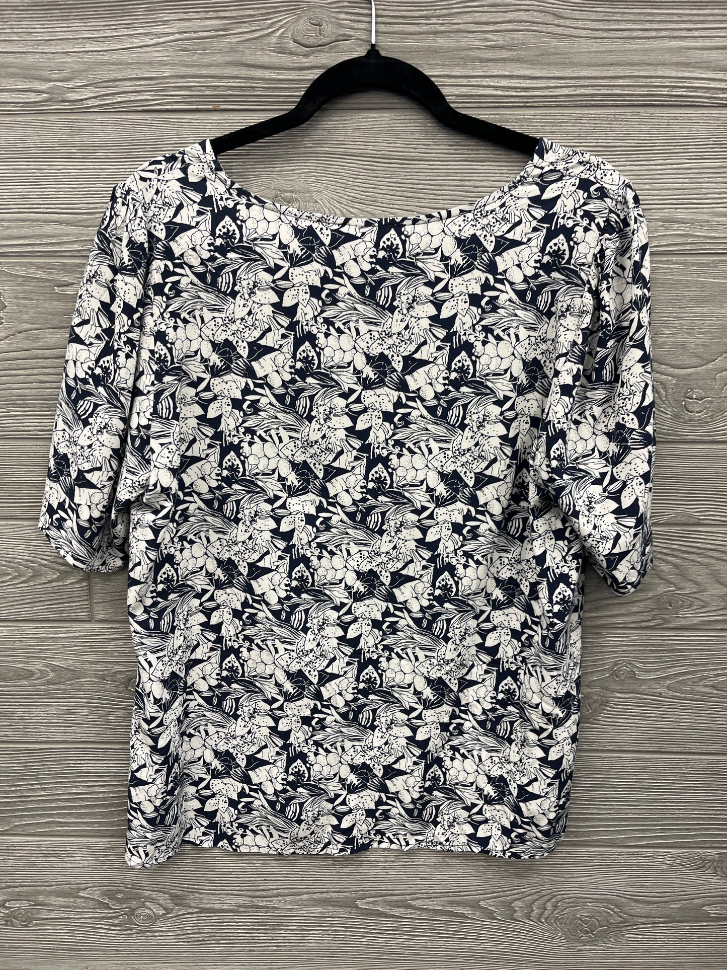 Top Short Sleeve By Loft In Blue, Size: M