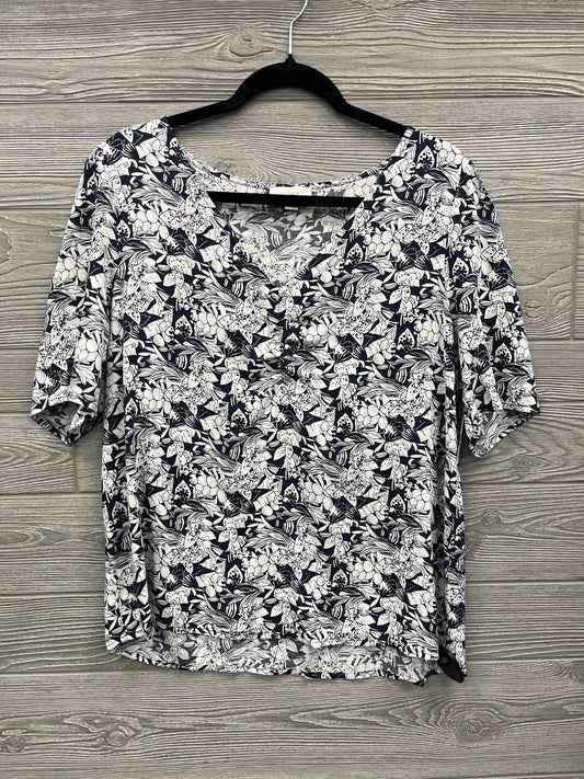 Top Short Sleeve By Loft In Blue, Size: M