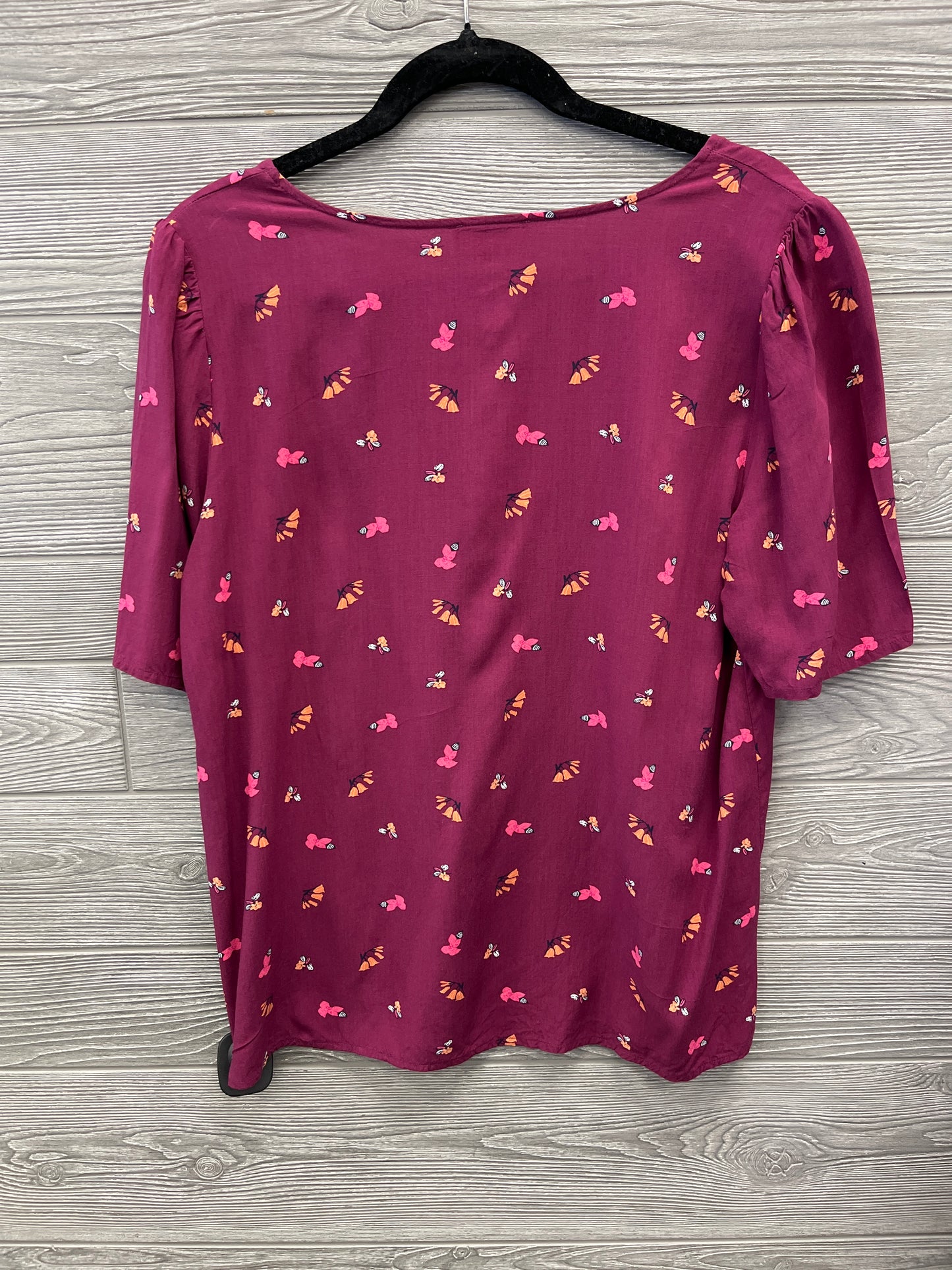 Top Short Sleeve By Loft In Purple, Size: M