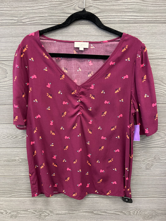 Top Short Sleeve By Loft In Purple, Size: M