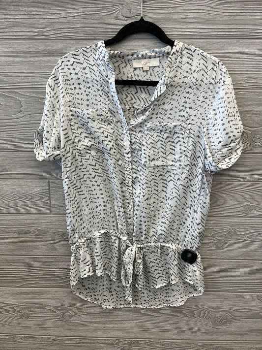 Top Short Sleeve By Loft In Grey, Size: Xs