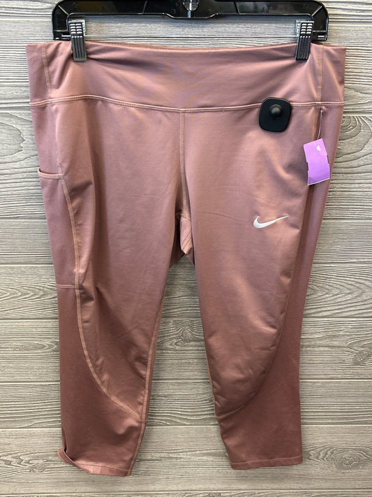 Athletic Leggings By Nike In Mauve, Size: Xl