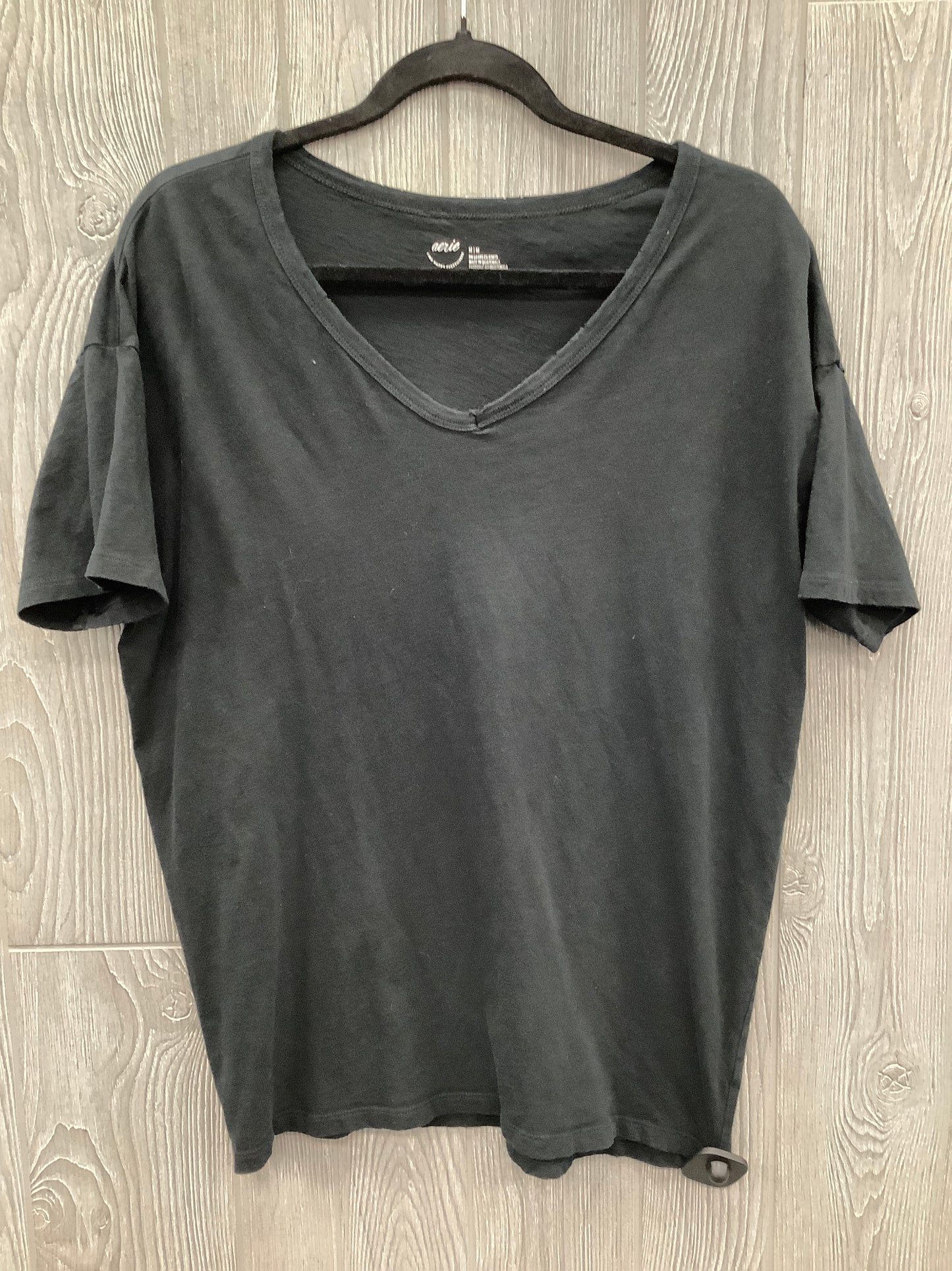 Top Short Sleeve By Aerie In Black, Size: M