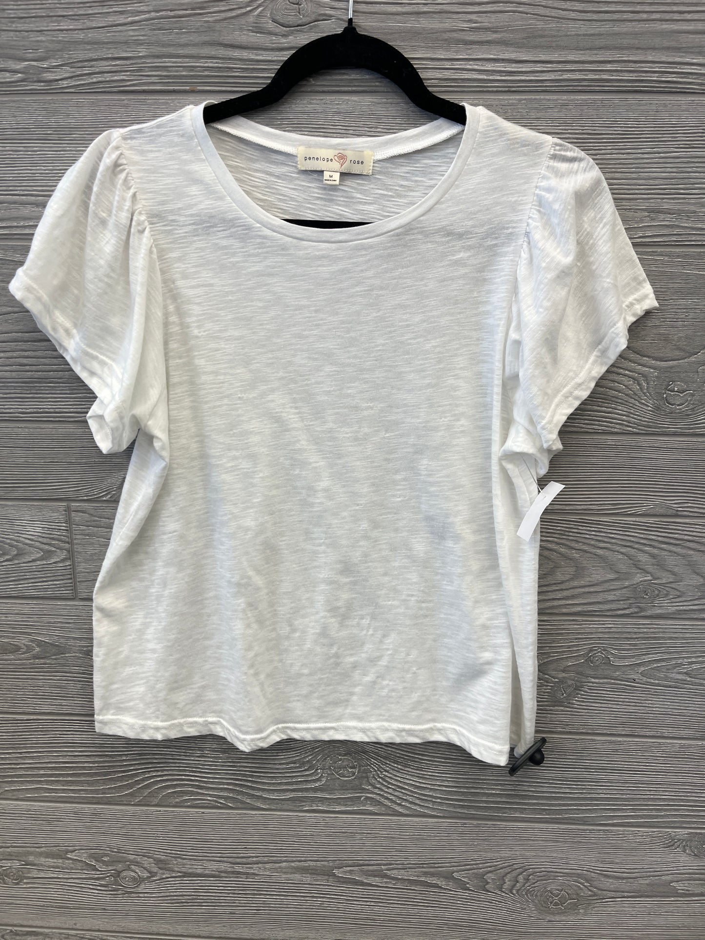 Top Short Sleeve By Clothes Mentor In White, Size: M