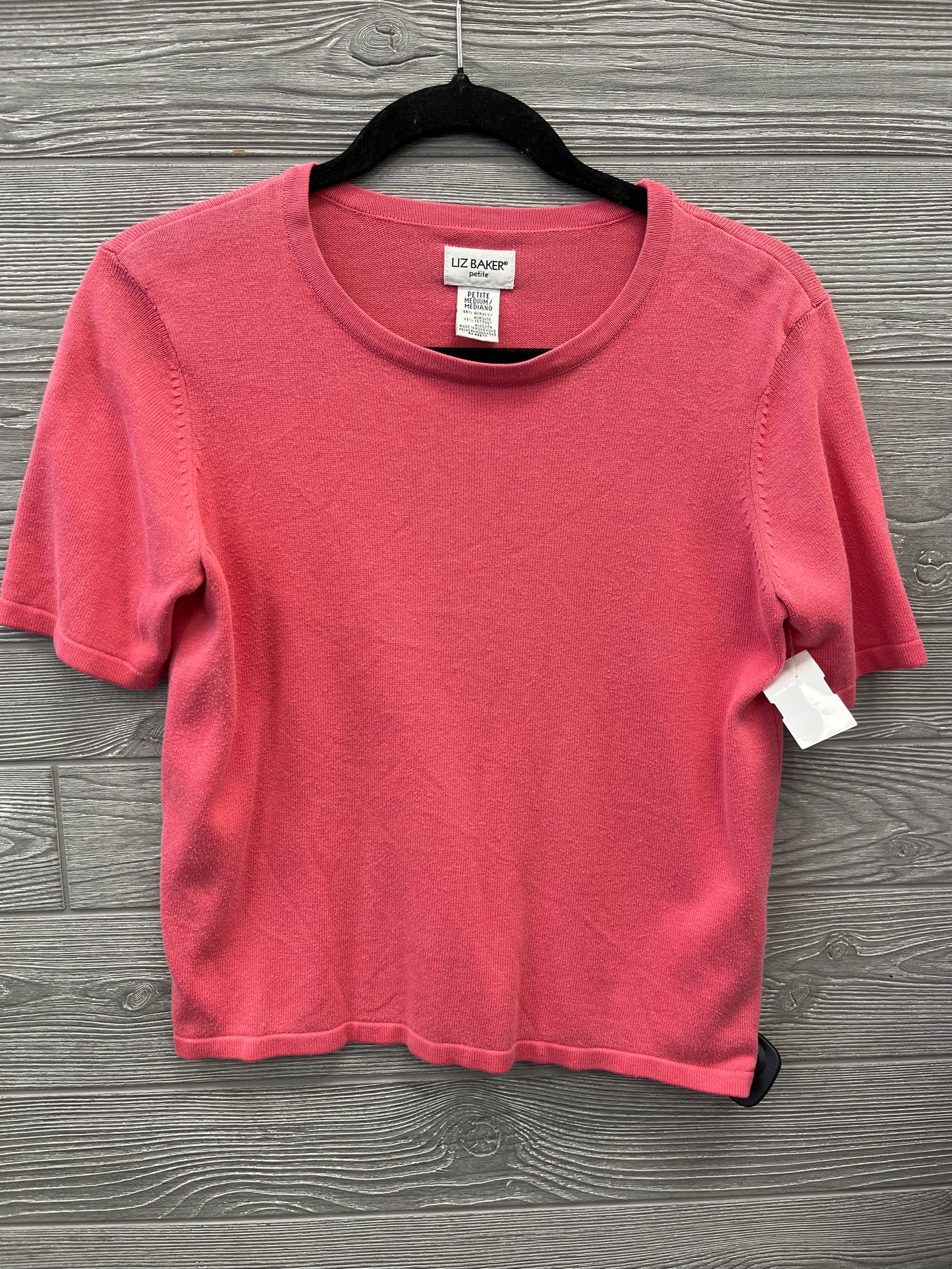 Top Short Sleeve By Liz Baker In Pink, Size: M