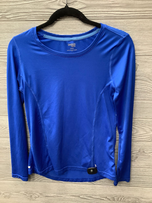 Athletic Top Long Sleeve Collar By Danskin In Blue, Size: S