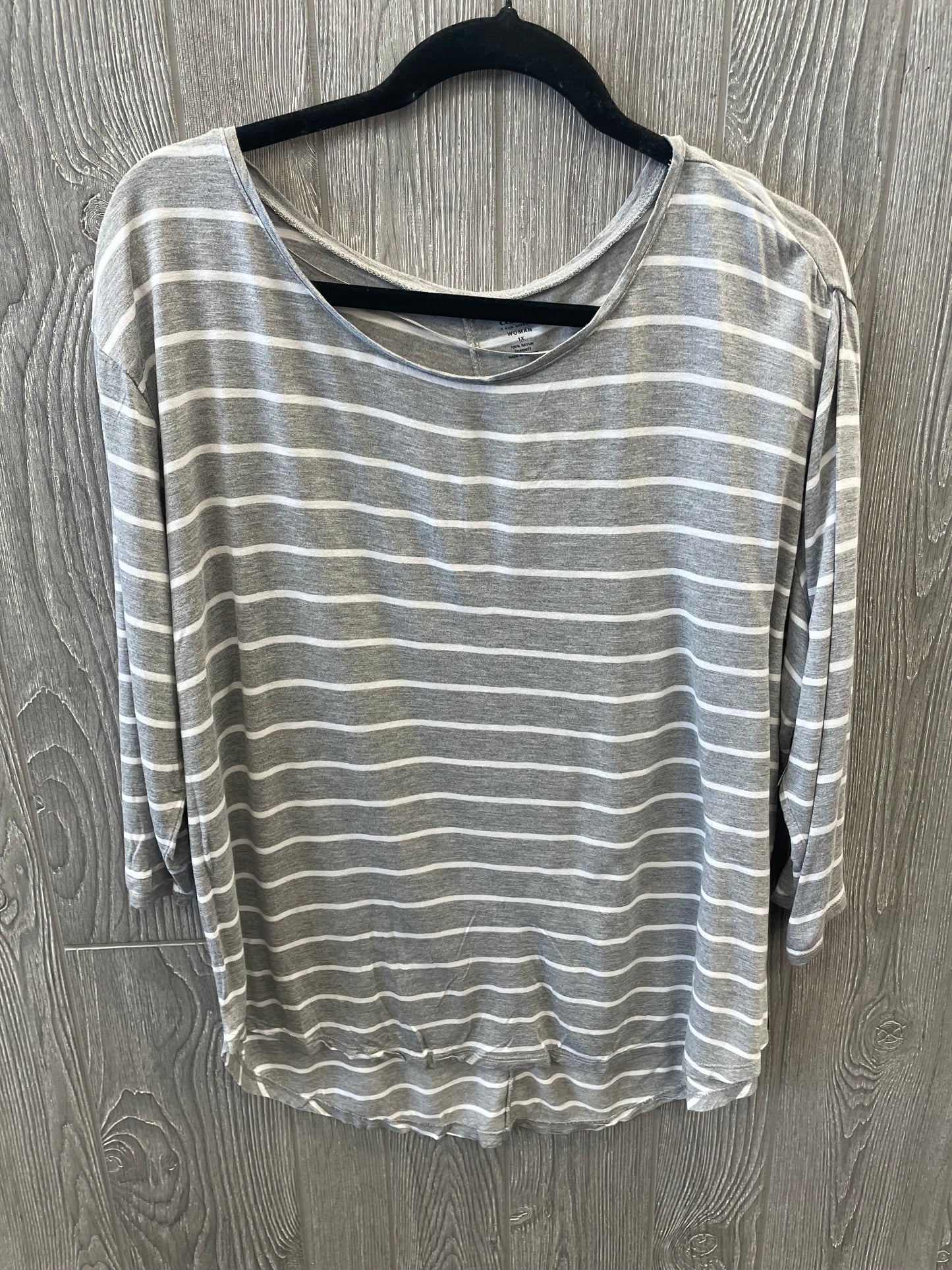 Striped Pattern Top 3/4 Sleeve Ana, Size 1x